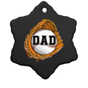 Baseball Catch Glove Baseball Dad Baseball Daddy Fathers Day Ceramic Star Ornament