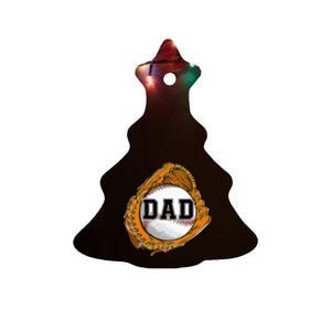 Baseball Catch Glove Baseball Dad Baseball Daddy Fathers Day Ceramic Tree Ornament