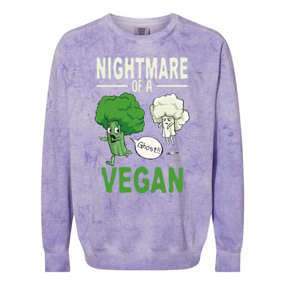 Broccoli Cauliflower Ghost Nightmare Of A Vegan Halloween Gift Colorblast Crewneck Sweatshirt