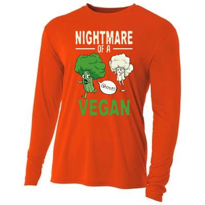 Broccoli Cauliflower Ghost Nightmare Of A Vegan Halloween Gift Cooling Performance Long Sleeve Crew