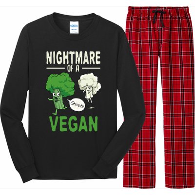 Broccoli Cauliflower Ghost Nightmare Of A Vegan Halloween Gift Long Sleeve Pajama Set