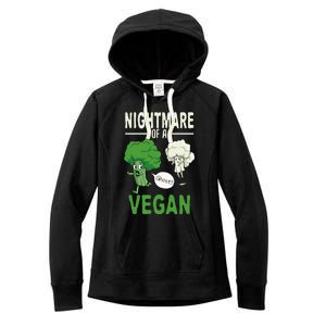 Broccoli Cauliflower Ghost Nightmare Of A Vegan Halloween Gift Women's Fleece Hoodie