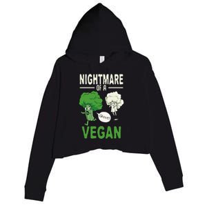 Broccoli Cauliflower Ghost Nightmare Of A Vegan Halloween Gift Crop Fleece Hoodie