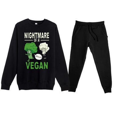 Broccoli Cauliflower Ghost Nightmare Of A Vegan Halloween Gift Premium Crewneck Sweatsuit Set