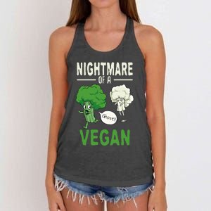 Broccoli Cauliflower Ghost Nightmare Of A Vegan Halloween Gift Women's Knotted Racerback Tank