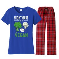 Broccoli Cauliflower Ghost Nightmare Of A Vegan Halloween Gift Women's Flannel Pajama Set