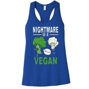 Broccoli Cauliflower Ghost Nightmare Of A Vegan Halloween Gift Women's Racerback Tank