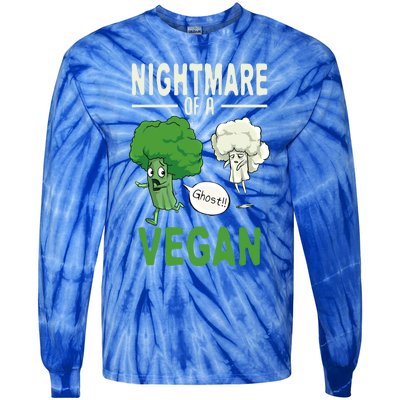 Broccoli Cauliflower Ghost Nightmare Of A Vegan Halloween Gift Tie-Dye Long Sleeve Shirt