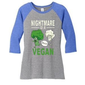 Broccoli Cauliflower Ghost Nightmare Of A Vegan Halloween Gift Women's Tri-Blend 3/4-Sleeve Raglan Shirt