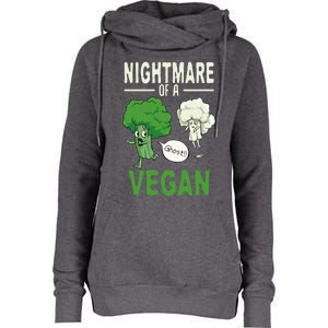 Broccoli Cauliflower Ghost Nightmare Of A Vegan Halloween Gift Womens Funnel Neck Pullover Hood