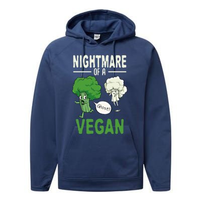 Broccoli Cauliflower Ghost Nightmare Of A Vegan Halloween Gift Performance Fleece Hoodie