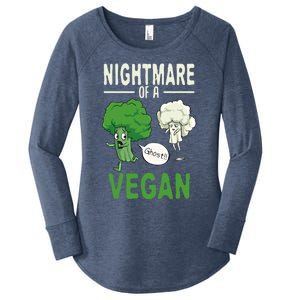 Broccoli Cauliflower Ghost Nightmare Of A Vegan Halloween Gift Women's Perfect Tri Tunic Long Sleeve Shirt