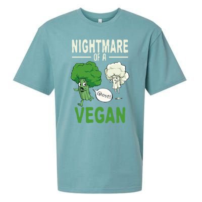 Broccoli Cauliflower Ghost Nightmare Of A Vegan Halloween Gift Sueded Cloud Jersey T-Shirt