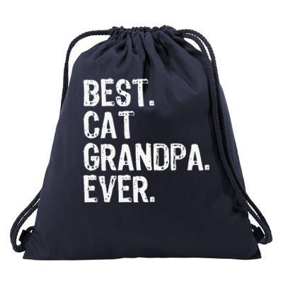 Best Cat Grandpa Ever Funny Cool Drawstring Bag