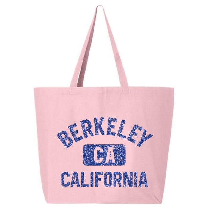 Berkeley California Gym Style Yellow W Distress Blue Print 25L Jumbo Tote