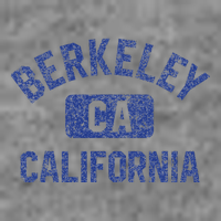 Berkeley California Gym Style Yellow W Distress Blue Print Toddler Sweatshirt