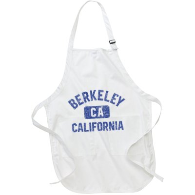 Berkeley California Gym Style Yellow W Distress Blue Print Apron