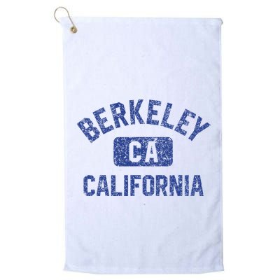 Berkeley California Gym Style Yellow W Distress Blue Print Golf Towel