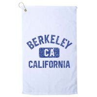 Berkeley California Gym Style Yellow W Distress Blue Print Golf Towel