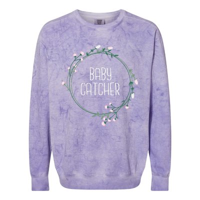 Baby Catcher Gynecology Doula Midwifery Childbirth Worker Colorblast Crewneck Sweatshirt