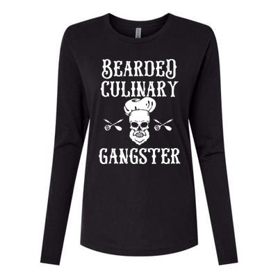 Bearded Culinary Gangster Vintage Cooking Guru Womens Cotton Relaxed Long Sleeve T-Shirt