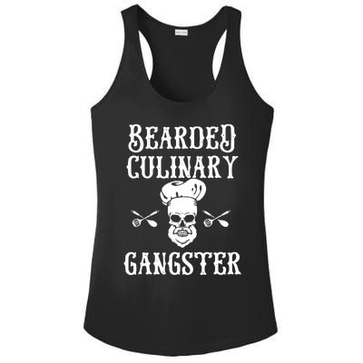 Bearded Culinary Gangster Vintage Cooking Guru Ladies PosiCharge Competitor Racerback Tank