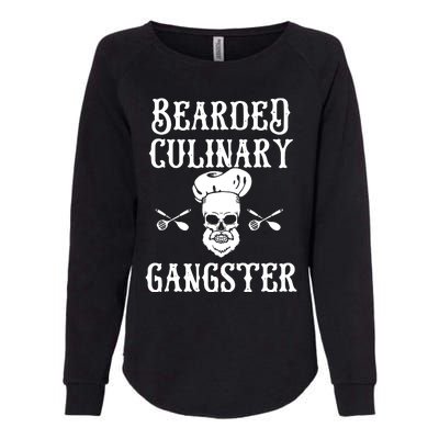 Bearded Culinary Gangster Vintage Cooking Guru Womens California Wash Sweatshirt