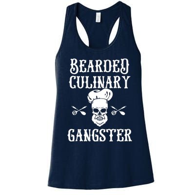 Bearded Culinary Gangster Vintage Cooking Guru Women's Racerback Tank