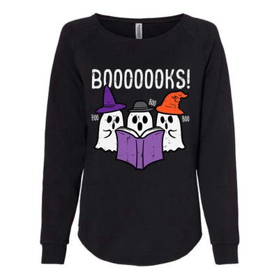 Boooks Cute Ghost Book Reading Teacher Halloween Costume Gift Womens California Wash Sweatshirt