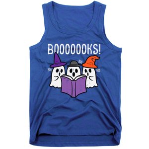 Boooks Cute Ghost Book Reading Teacher Halloween Costume Gift Tank Top