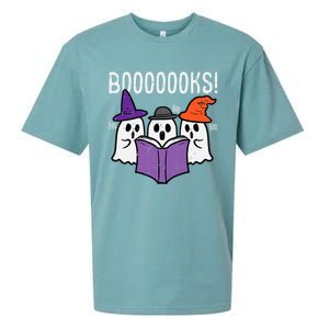 Boooks Cute Ghost Book Reading Teacher Halloween Costume Gift Sueded Cloud Jersey T-Shirt