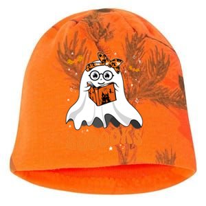 Booooks Cute Ghost Reading Library Books Halloween Teacher Gift Kati - Camo Knit Beanie