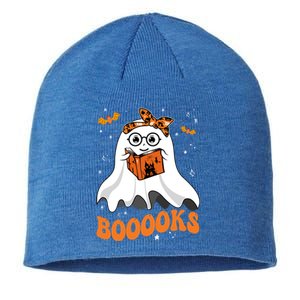 Booooks Cute Ghost Reading Library Books Halloween Teacher Gift Sustainable Beanie