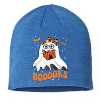 Booooks Cute Ghost Reading Library Books Halloween Teacher Gift Sustainable Beanie