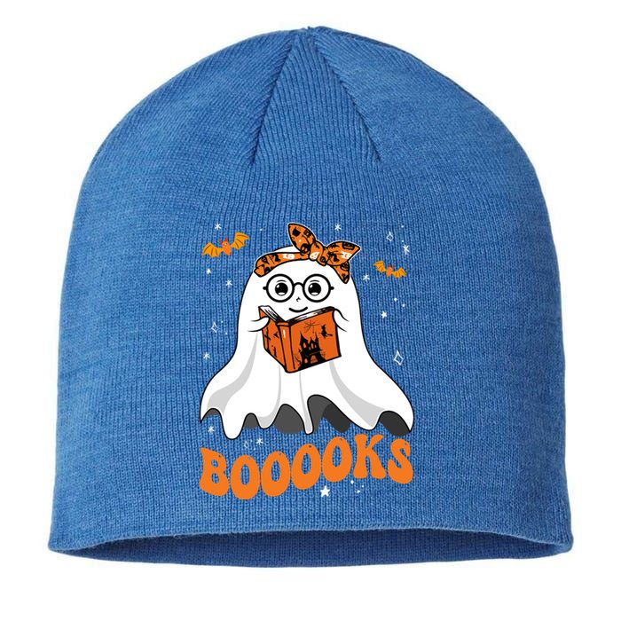 Booooks Cute Ghost Reading Library Books Halloween Teacher Gift Sustainable Beanie