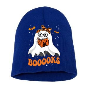 Booooks Cute Ghost Reading Library Books Halloween Teacher Gift Short Acrylic Beanie