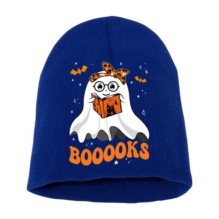 Booooks Cute Ghost Reading Library Books Halloween Teacher Gift Short Acrylic Beanie