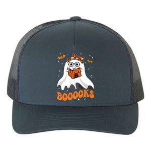 Booooks Cute Ghost Reading Library Books Halloween Teacher Gift Yupoong Adult 5-Panel Trucker Hat