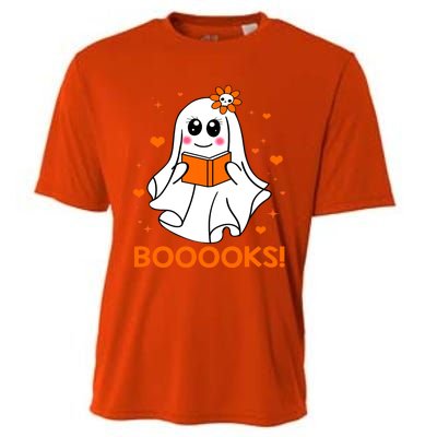 Booooks Cute Ghost Boo Reading Library Books Halloween Funny Gift Cooling Performance Crew T-Shirt