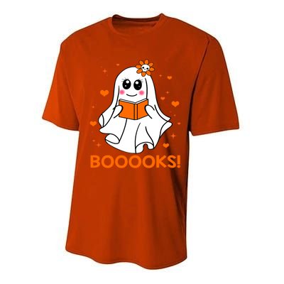 Booooks Cute Ghost Boo Reading Library Books Halloween Funny Gift Performance Sprint T-Shirt