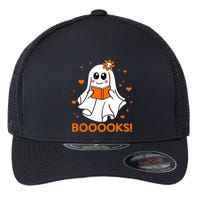 Booooks Cute Ghost Boo Reading Library Books Halloween Funny Gift Flexfit Unipanel Trucker Cap