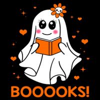 Booooks Cute Ghost Boo Reading Library Books Halloween Funny Gift Flexfit Unipanel Trucker Cap
