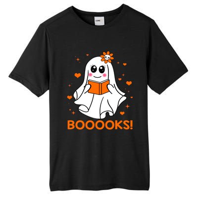 Booooks Cute Ghost Boo Reading Library Books Halloween Funny Gift Tall Fusion ChromaSoft Performance T-Shirt