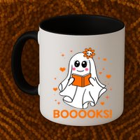 Booooks Cute Ghost Boo Reading Library Books Halloween Funny Gift Mug