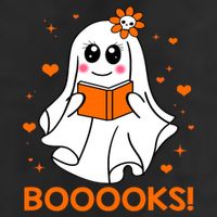 Booooks Cute Ghost Boo Reading Library Books Halloween Funny Gift Large Microfiber Waffle Golf Towel
