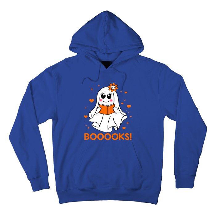 Booooks Cute Ghost Boo Reading Library Books Halloween Funny Gift Hoodie