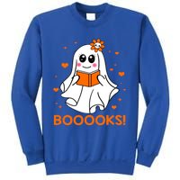 Booooks Cute Ghost Boo Reading Library Books Halloween Funny Gift Sweatshirt