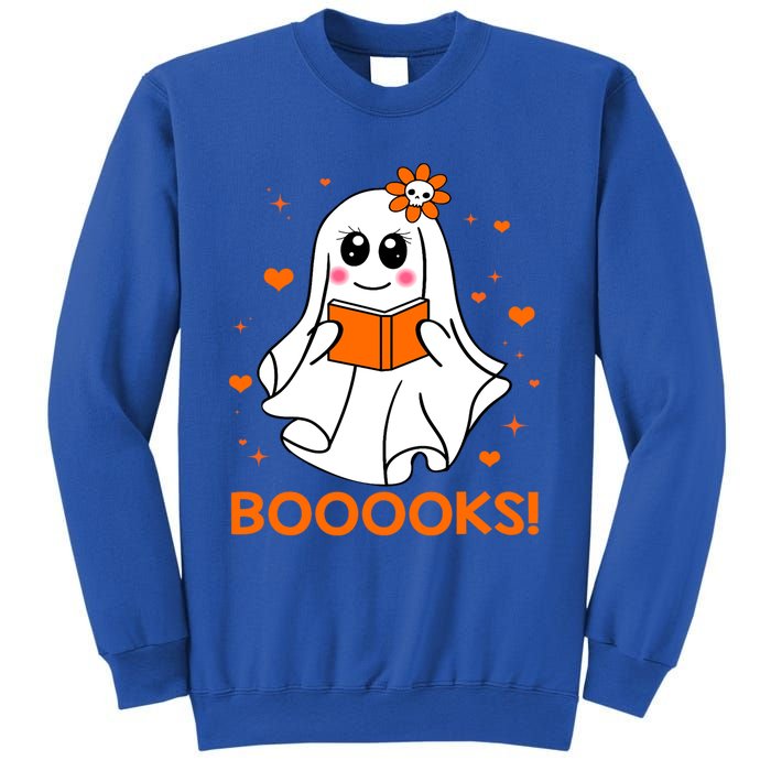 Booooks Cute Ghost Boo Reading Library Books Halloween Funny Gift Sweatshirt