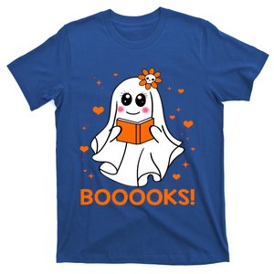 Booooks Cute Ghost Boo Reading Library Books Halloween Funny Gift T-Shirt