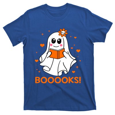 Booooks Cute Ghost Boo Reading Library Books Halloween Funny Gift T-Shirt